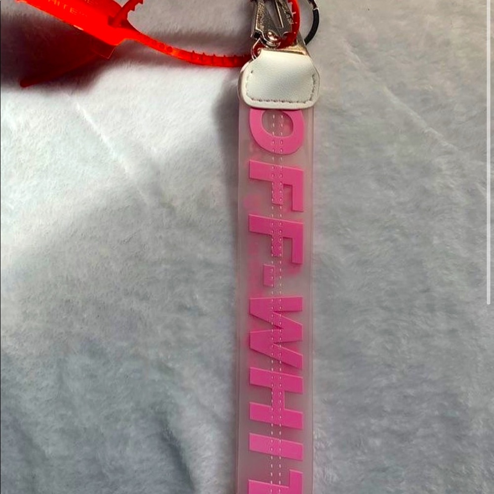Pink Off-White Keychain